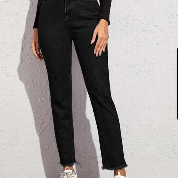 SHEIN high waisted raw hem jeans - Picture 1 of 2